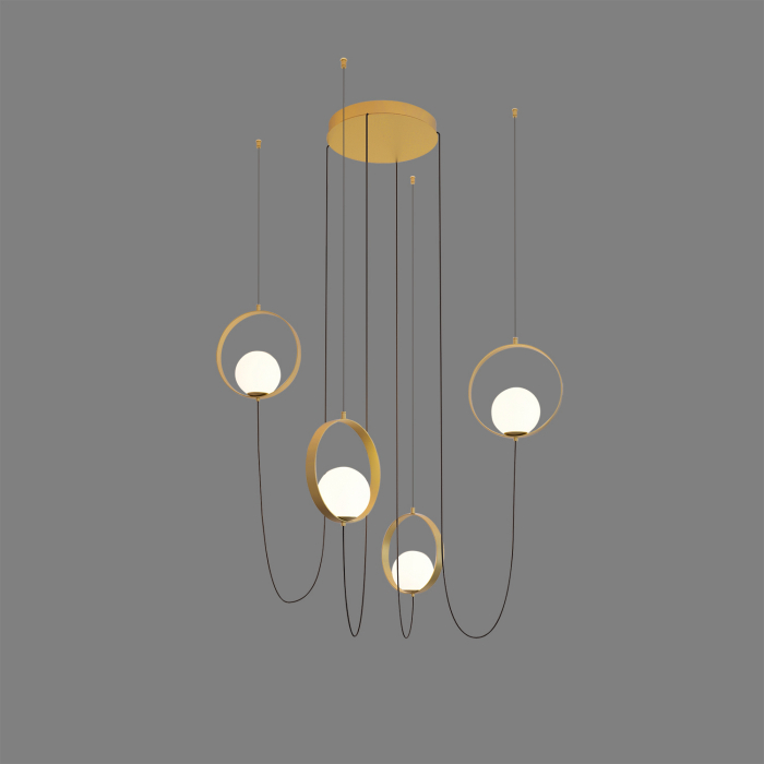 Candelabru LED HALO 4L, auriu/alb, dimabil DALI/Push, 2700-3000K, 1480 lm - ACB [1]