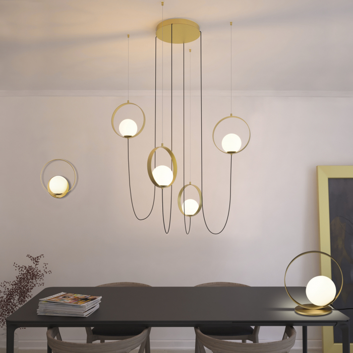 CaCandelabru LED HALO 4L, auriu/alb, 2700-3000K, 1480 lm - ACB [4]