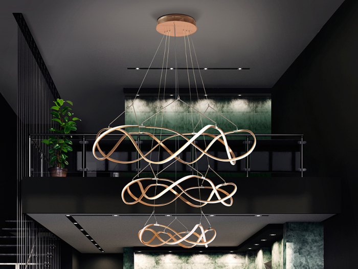 Candelabru LED MOLLY 3, auriu-rose, 3000K, 12420 lm, diametru 110 cm - SCHULLER [5]