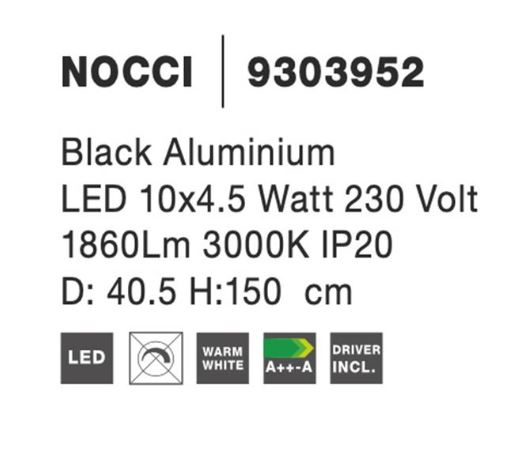 Candelabru LED NOCCI, negru, 3000K, 1860 lm, diametru 40.5 cm - NOVA LUCE [5]