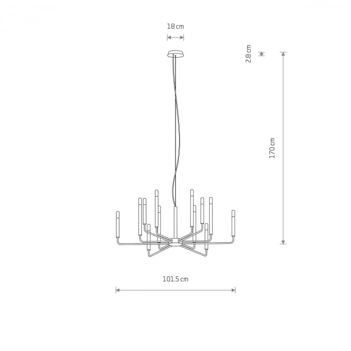 Candelabru ORTO XII A, negru, 12*E14, diametru 102 cm - NOWODVORSKI [2]