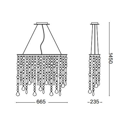Candelabru RAIN SP5 crom, 5*E14, 40W, lungime 66.5 cm - IDEAL LUX [6]