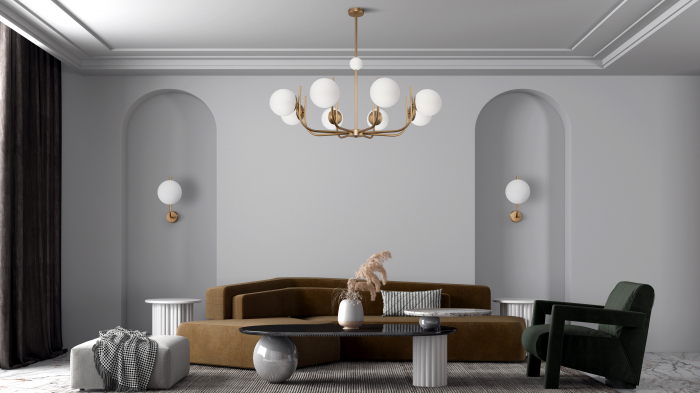 Candelabru RENDEZ-VOUS, alama/alb, 8*E14, diametru 103 cm - MAYTONI [2]