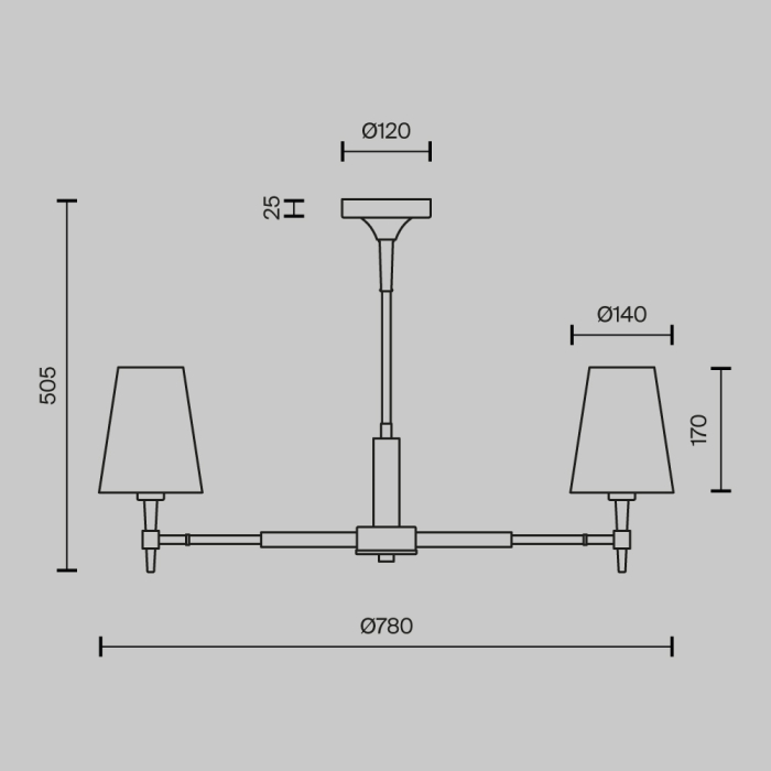 Candelabru ZARAGOZA, alamă/negru, 78 cm - MAYTONI [4]