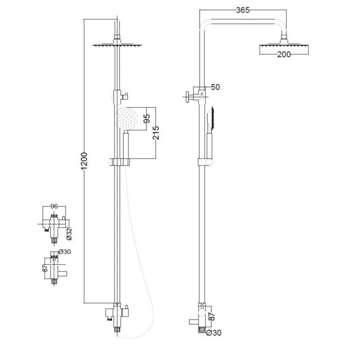 Coloana de dus STEEL BLR01, inox, inaltime 120 cm - CASA BLANCA [3]