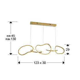 Lampa suspendata LED NEXO, auriu, dimabila, 3000K, 7100 lm, lungime 123 cm - SCHULLER [4]