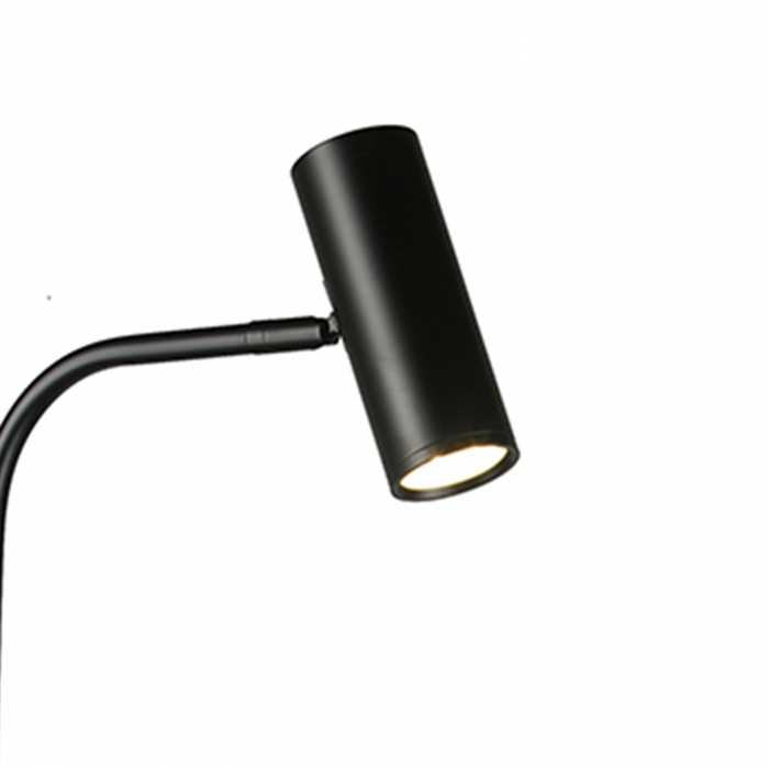 Lampadar LED cu etajeră VINCENT, negru/marmura, 3000K [2]
