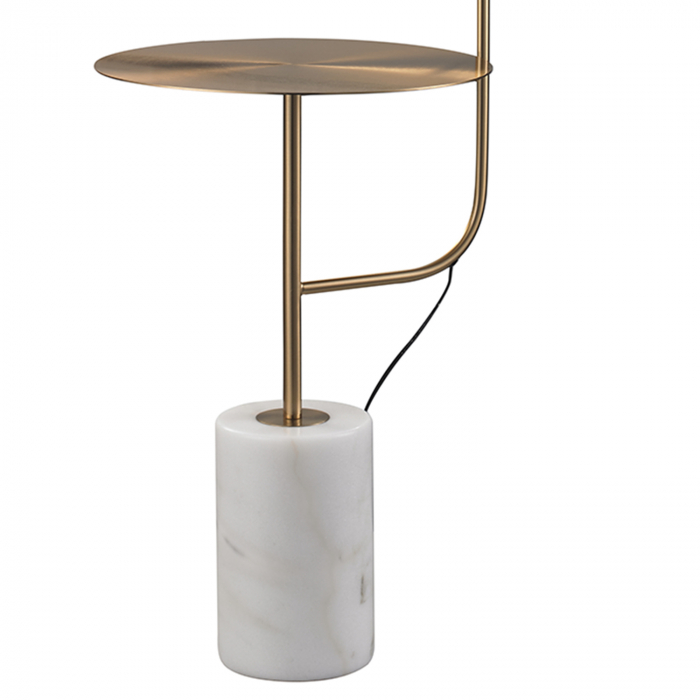 Lampadar LED cu etajera VINCENT, auriu/marmura, 3000K [4]