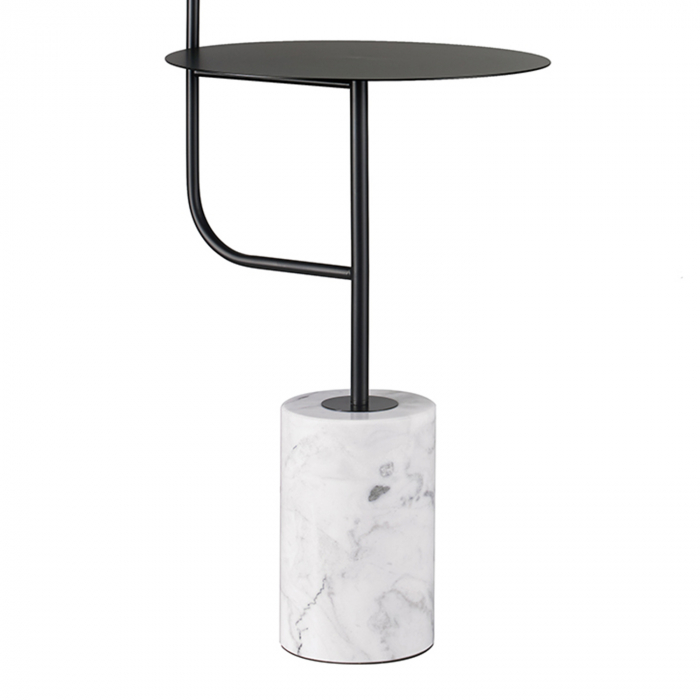 Lampadar LED cu etajeră VINCENT, negru/marmura, 3000K [3]