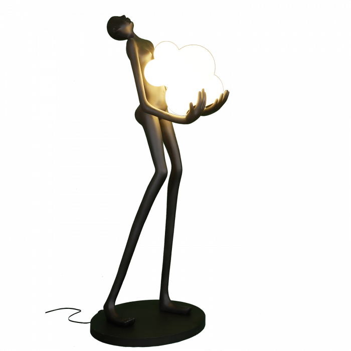 Lampadar WOMAN, negru/alb, înălțime 180 cm [11]