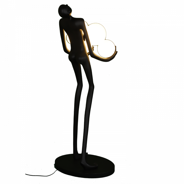 Lampadar WOMAN, negru/alb, înălțime 180 cm [8]