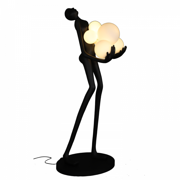 Lampadar WOMAN, negru/alb, înălțime 180 cm [5]