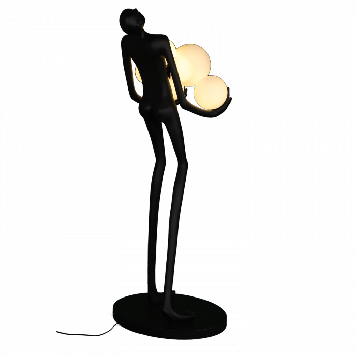 Lampadar WOMAN, negru/alb, înălțime 180 cm [9]