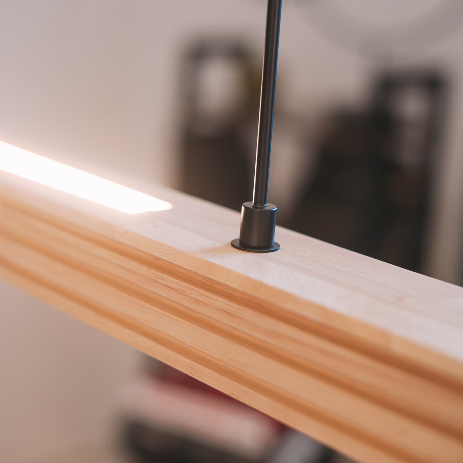 Lampa suspendata dimabila LED HOTAKA, lemn/negru, 3000K, 120 cm [3]