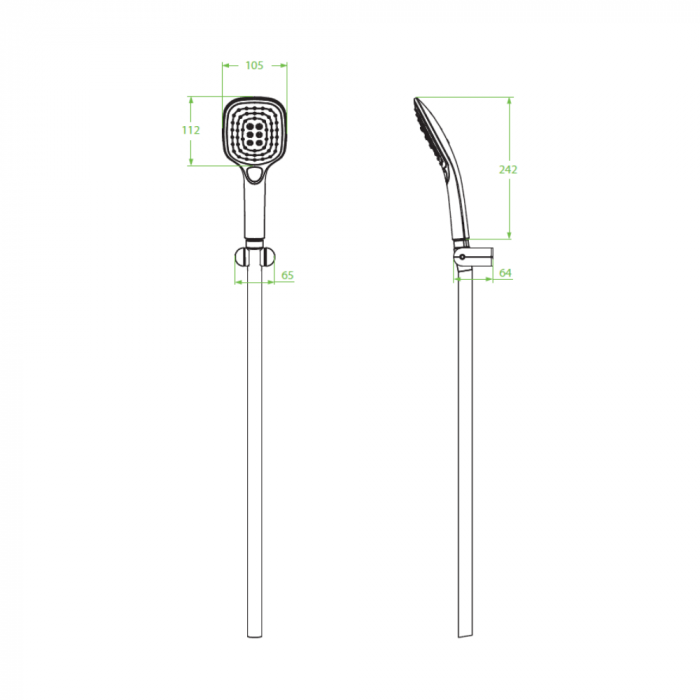 Kit de dus ZORITA, crom/alb, para + furtun + suport, anticalcar, 3 functii, 1.5 m - LAVEO [3]