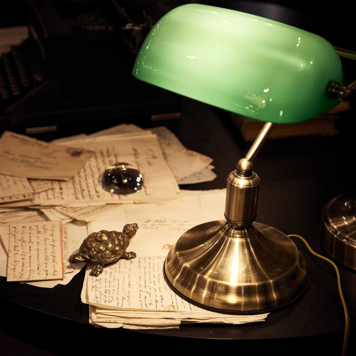 Lampa de birou LAWYER, alama antichizata/verde, inaltime 38 cm - IDEAL LUX [2]