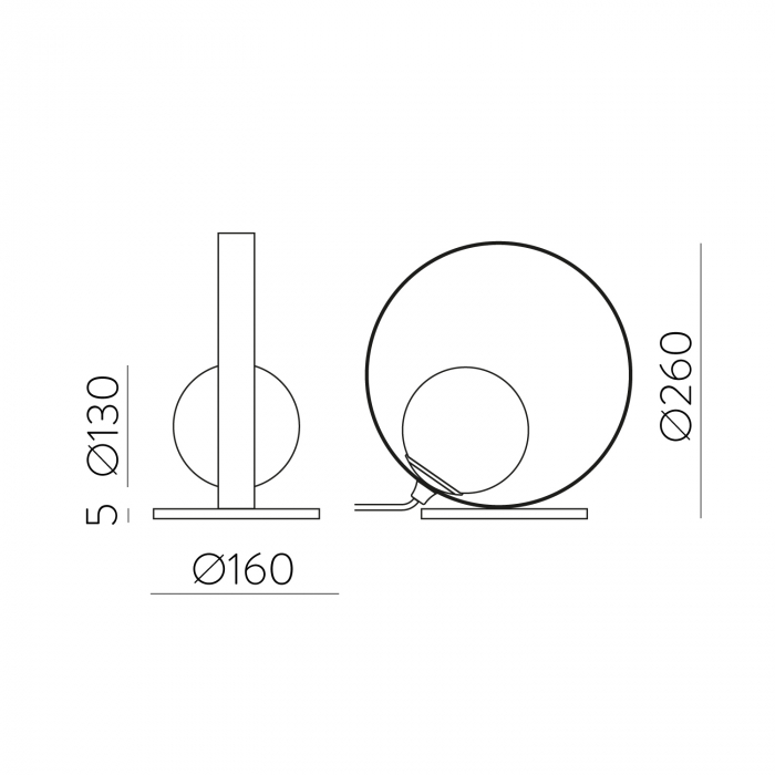 Lampa de masa LED HALO, negru/alb, 2700-3000K, 370 lm, diametru 26 cm - ACB [5]