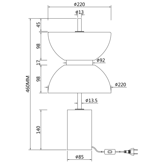 Lampa de masa LED KYOTO, auriu/gri, inaltime 46 cm - MAYTONI [5]