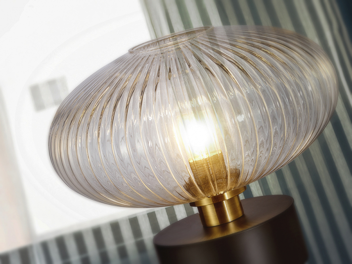 Lampa de masa NORMA, negru/alama, inaltime 38 cm - SCHULLER [4]