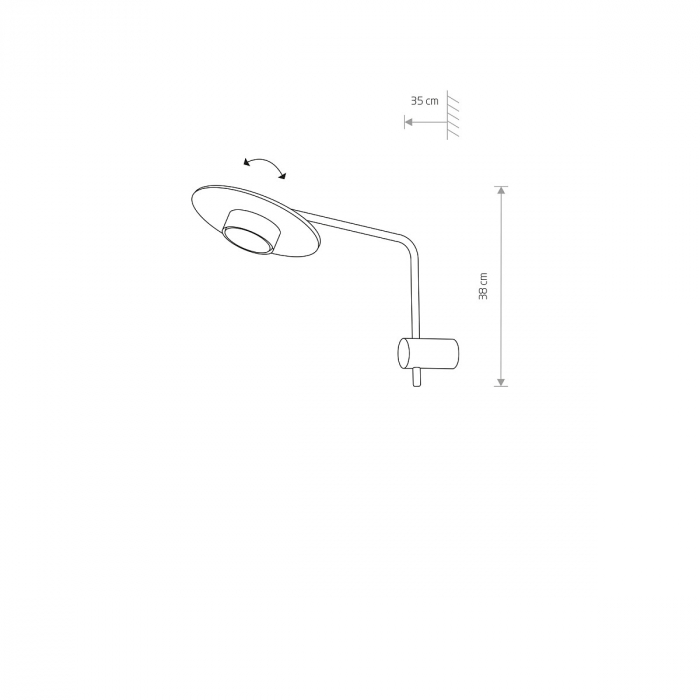 Lampa de perete DISK I, negru/lemn, 1*GX53, 12W, inaltime 38 cm - NOWODVORSKI [3]
