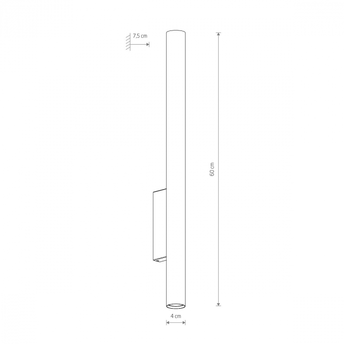 Lampa de perete FOURTY XL, alama/negru, 2*GU10, 10W, inaltime 60 cm - NOWODVORSKI [6]