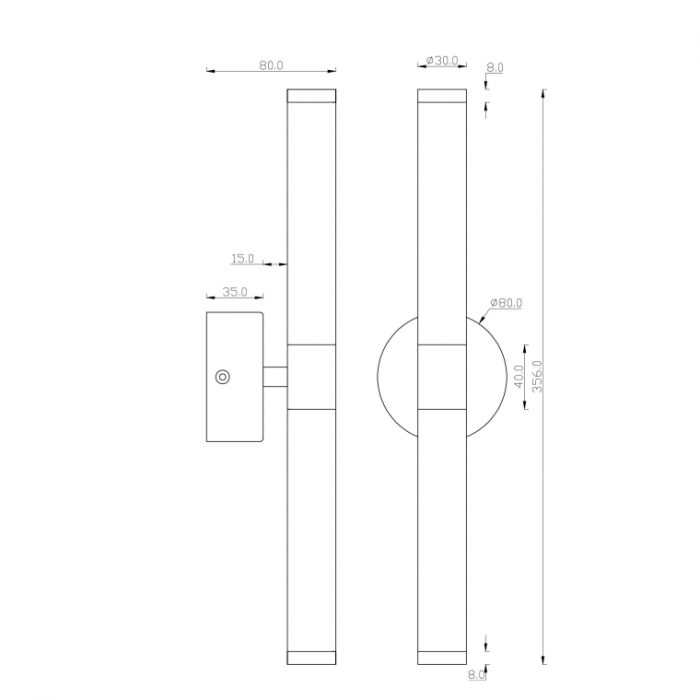 Lampa de perete LED AXIS, alb/auriu, 3000K, 1050 lm, inaltime 35.6 cm - MAYTONI [4]