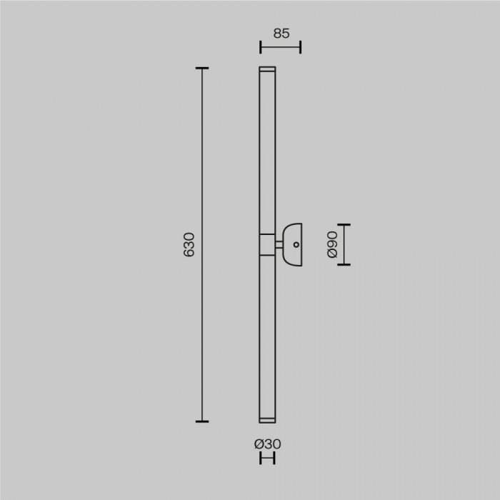 Lampa de perete LED AXIS, negru/alb, 3000K, 1400 lm, inaltime 63 cm - MAYTONI [7]