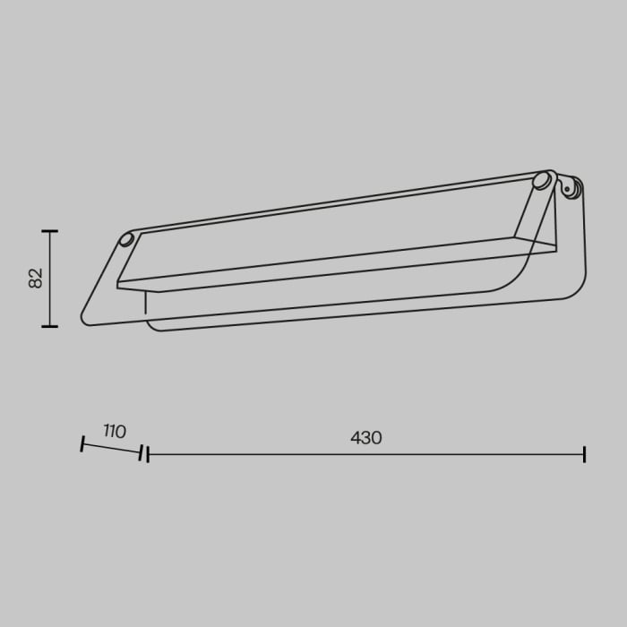 Lampă de perete LED FLAT II, negru/alama, 3000K, 1150 lm, lungime 43 cm - MAYTONI [7]