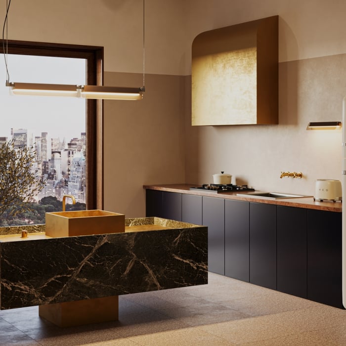 Lampă de perete LED FLAT II, negru/alama, 3000K, 1150 lm, lungime 43 cm - MAYTONI [6]