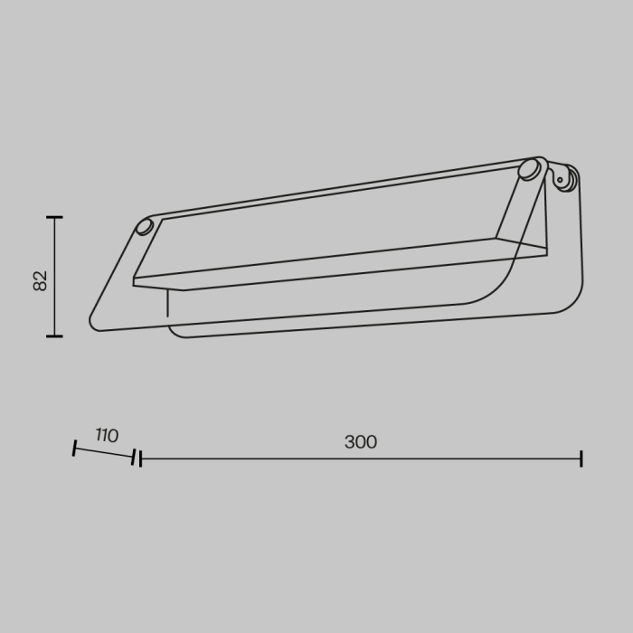 Lampă de perete LED FLAT II, negru/alama, 3000K, 730 lm, lungime 30 cm - MAYTONI [6]