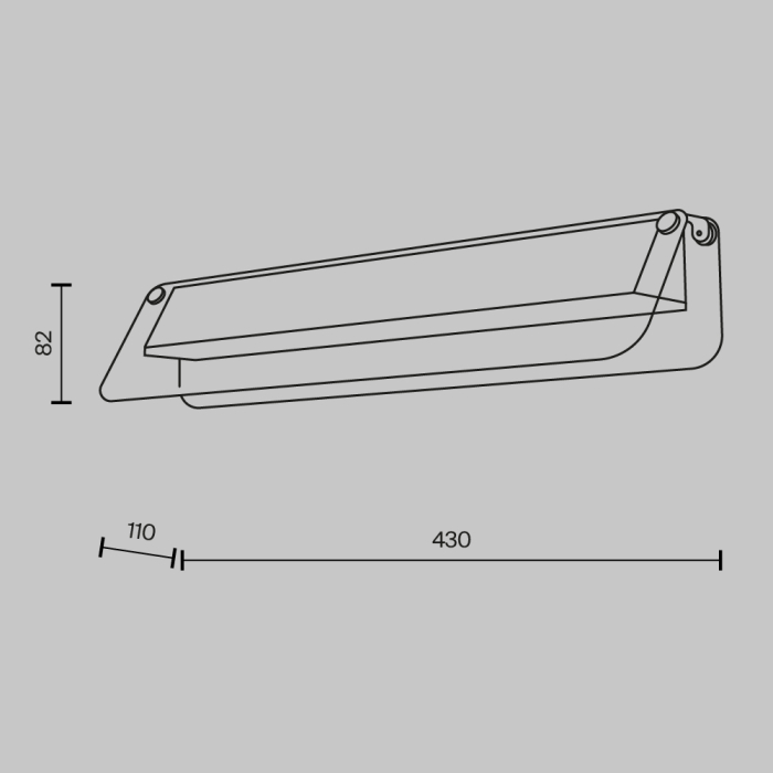 Lampă de perete LED FLAT, negru/alama, 3000K, 1150 lm, lungime 43 cm - MAYTONI [6]