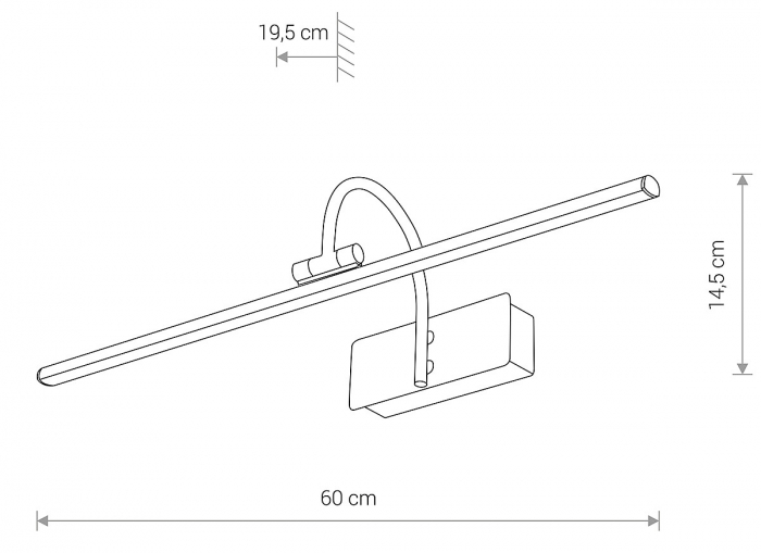 Lampa de perete LED GIOTTO M, alama antichizata, 3000K, IP20, lungime 60 cm - NOWODVORSKI [6]