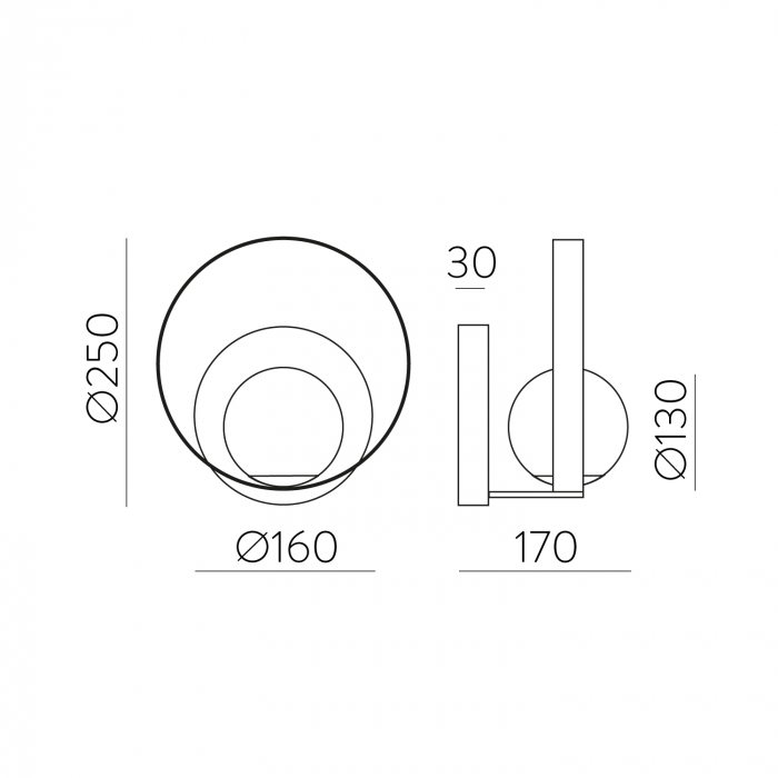 Lampa de perete LED HALO, negru/alb, 2700-3000K, 370 lm - ACB [4]