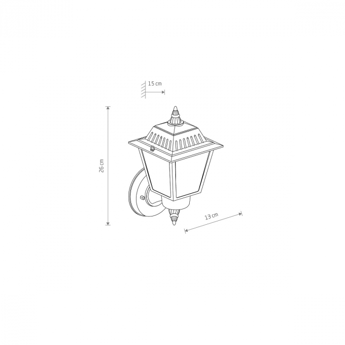 Lampa de perete neagra pentru exterior ANA, inaltime 26 cm - nowodvorski [2]