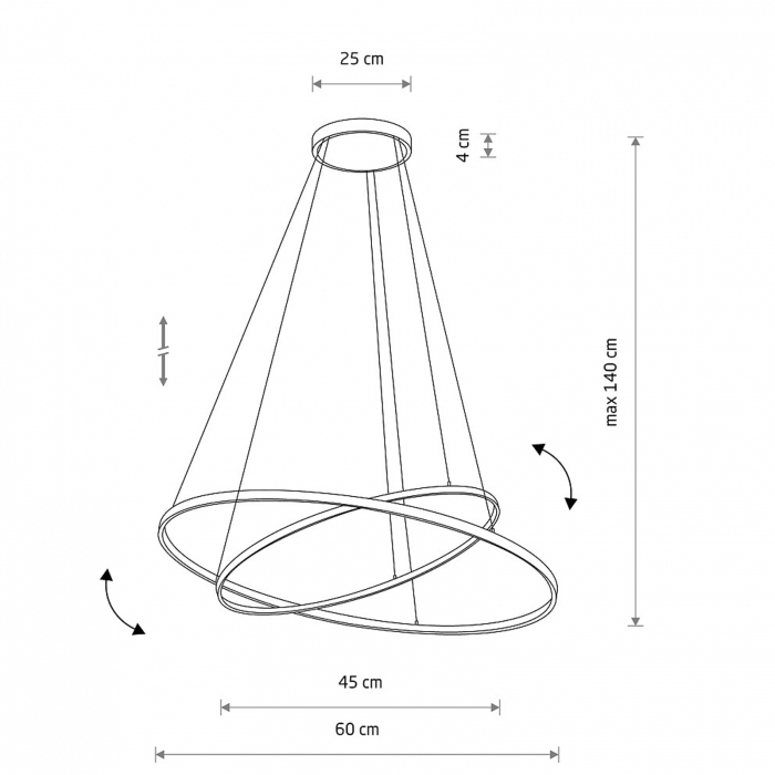 Lampa suspendata LED CIRCOLO neagra, 35W, 3000K,  diametru 60 cm - NOWODVORSKI [12]