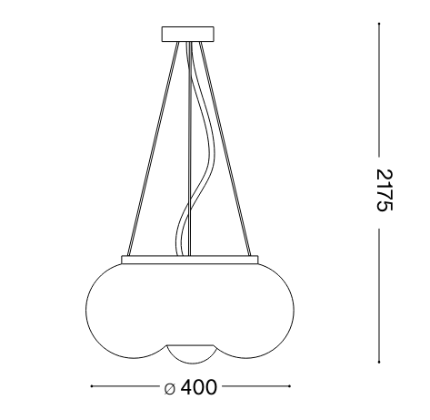 Lampa suspendata ARIZONA SP3, alb/alama, diametru 40 cm - IDEAL LUX [5]