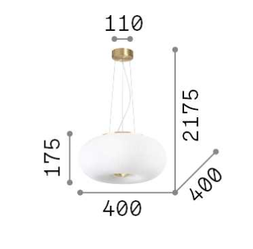 Lampa suspendata ARIZONA SP3, alb/alama, diametru 40 cm - IDEAL LUX [6]