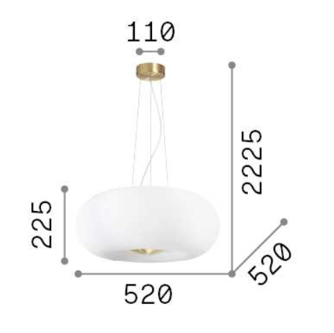 Lampa suspendata ARIZONA SP5, alb/alama, diametru 52 cm - IDEAL LUX [5]