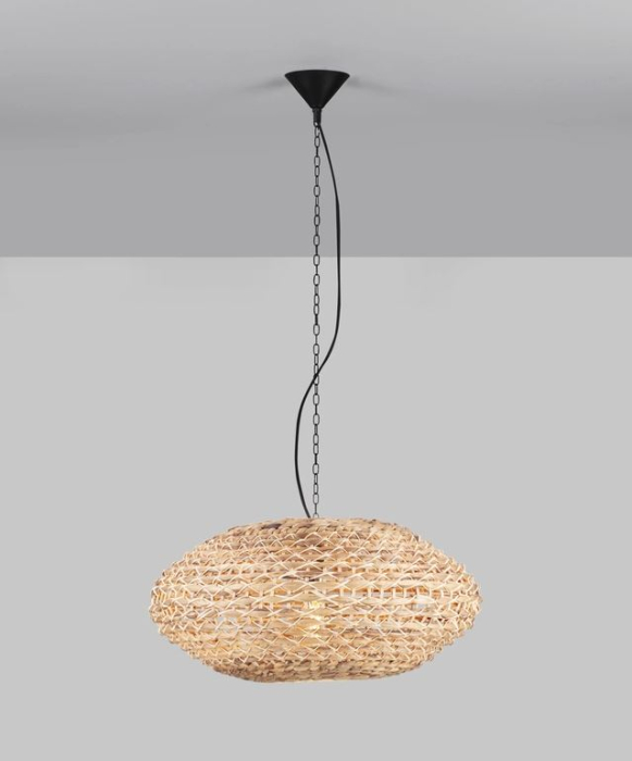 Lampă suspendată BOLA, lemn/negru, 58 cm - Nova Luce [3]