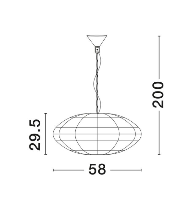 Lampă suspendată BOLA, lemn/negru, 58 cm - Nova Luce [7]