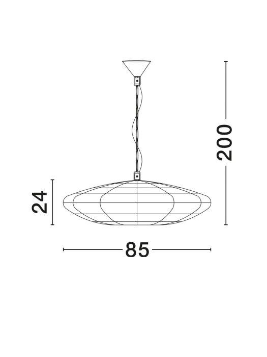 Lampă suspendată BOLA, lemn/negru, 85 cm - Nova Luce [6]