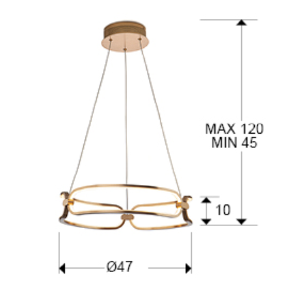 Lampa suspendata COLETTE LED, auriu-rose, dimabila, 3000K, diametru 47 cm - SCHULLER [5]