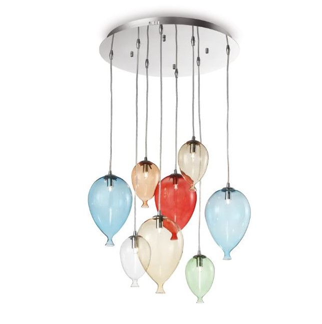 Lampa suspendata copii CLOWN 8, multicolor, 8*G9, diametru 50 cm - IDEAL LUX [1]