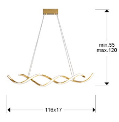 Lampa suspendata LED DIDO aurie, 3000K, lungime 116 cm - SCHULLER [5]