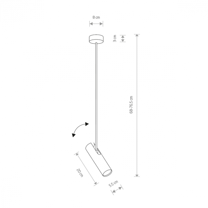 Lampa suspendata neagra EYE SUPER I_76.5 cm [2]