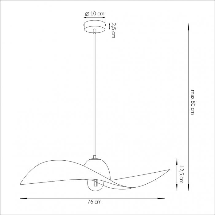 Lampa suspendata KAPELLO, negru/auriu, 1*E27, 60W, diametru 76 cm - SIGMA [7]