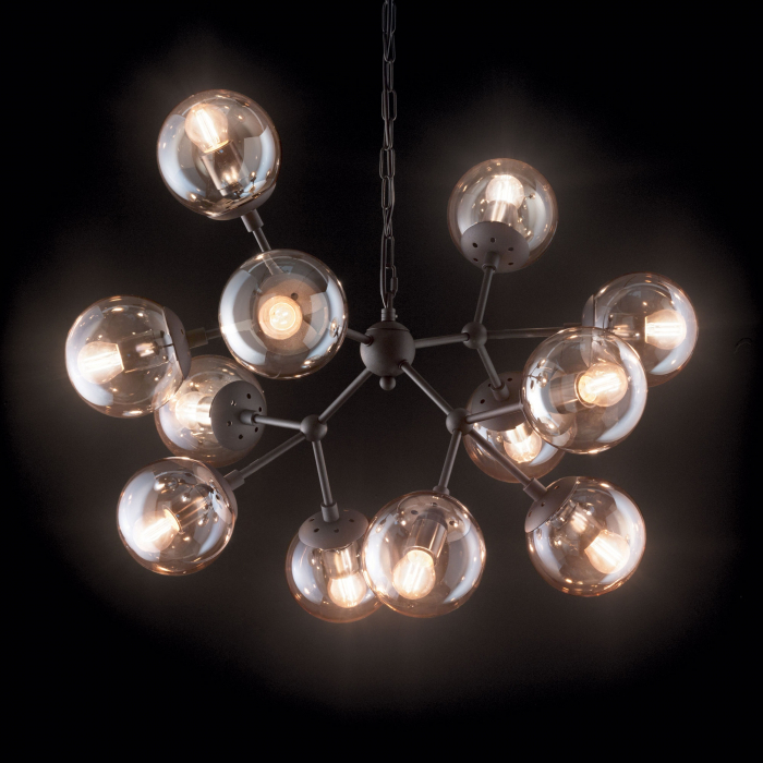 Candelabru KEPLER SP12, negru/chihlimbar, 12*E27, diametru 75 cm - IDEAL LUX [3]