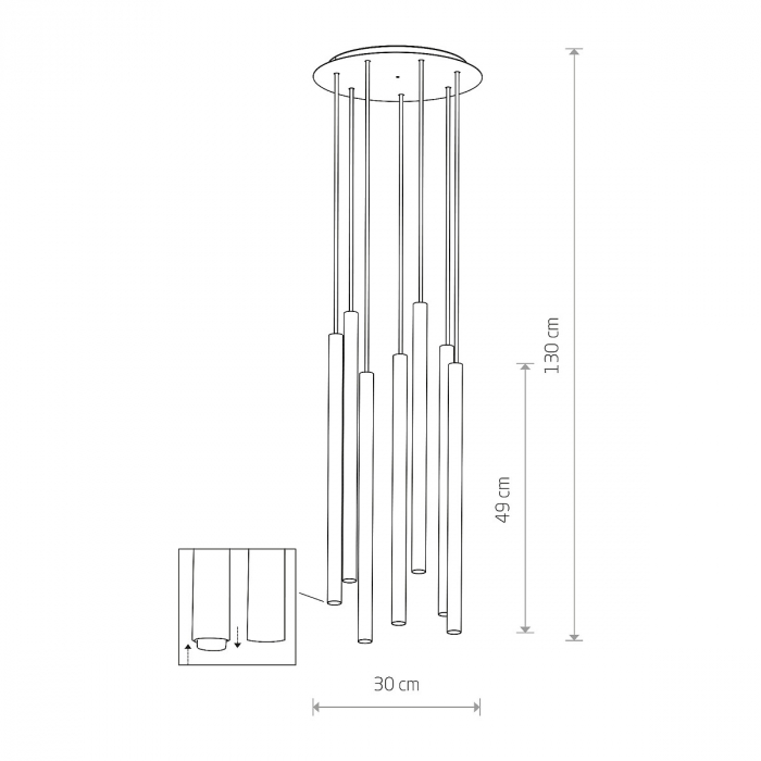 Lampa suspendata LASER VII alba, 7*G9, 10W, diametru 30 cm - NOWODVORSKI [2]