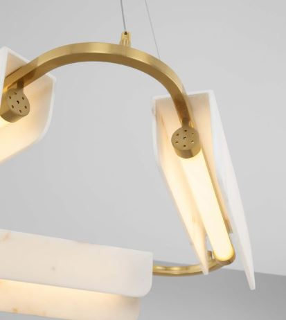 Lampă suspendată dimabilă LED AIDER auriu/alabastru, 3000K, 63 cm - NOVA LUCE [2]