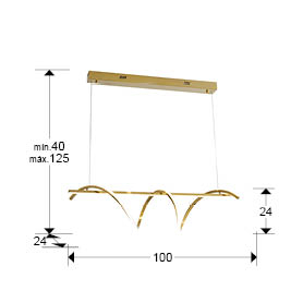 Lampă suspendată dimabilă LED ASURE, auriu, 100 cm - SCHULLER 601832 [4]
